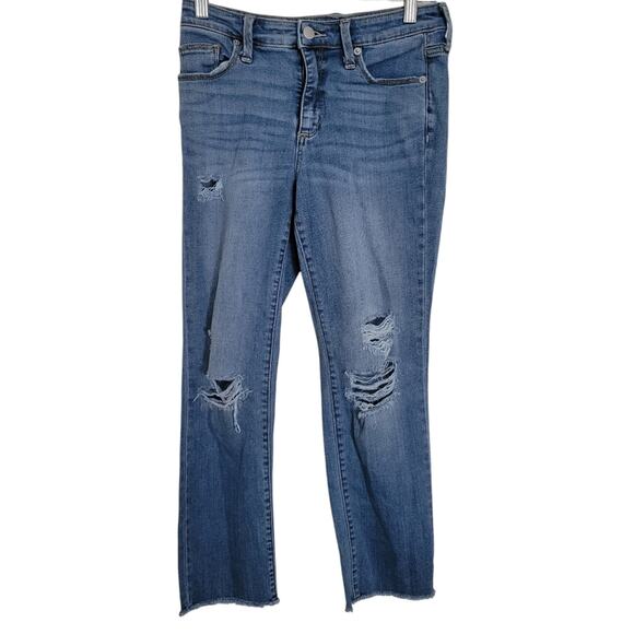 Universal Thread Jeans Size 2 26 High Rise Straight Crop Distressed Casual - Picture 1 of 9